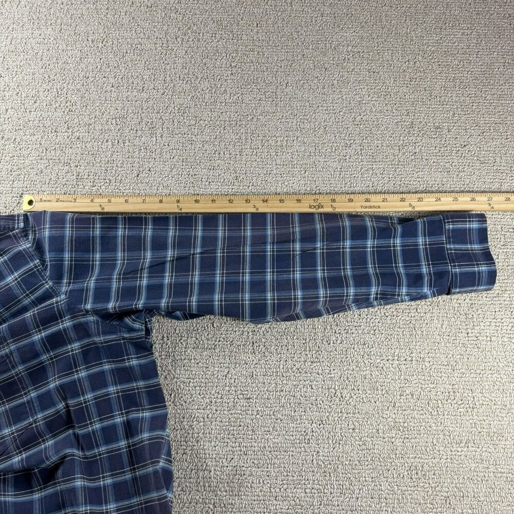 L.L. Bean Button Down Plaid Shirt Blue Men’s Size XXL - Picture 6 of 8